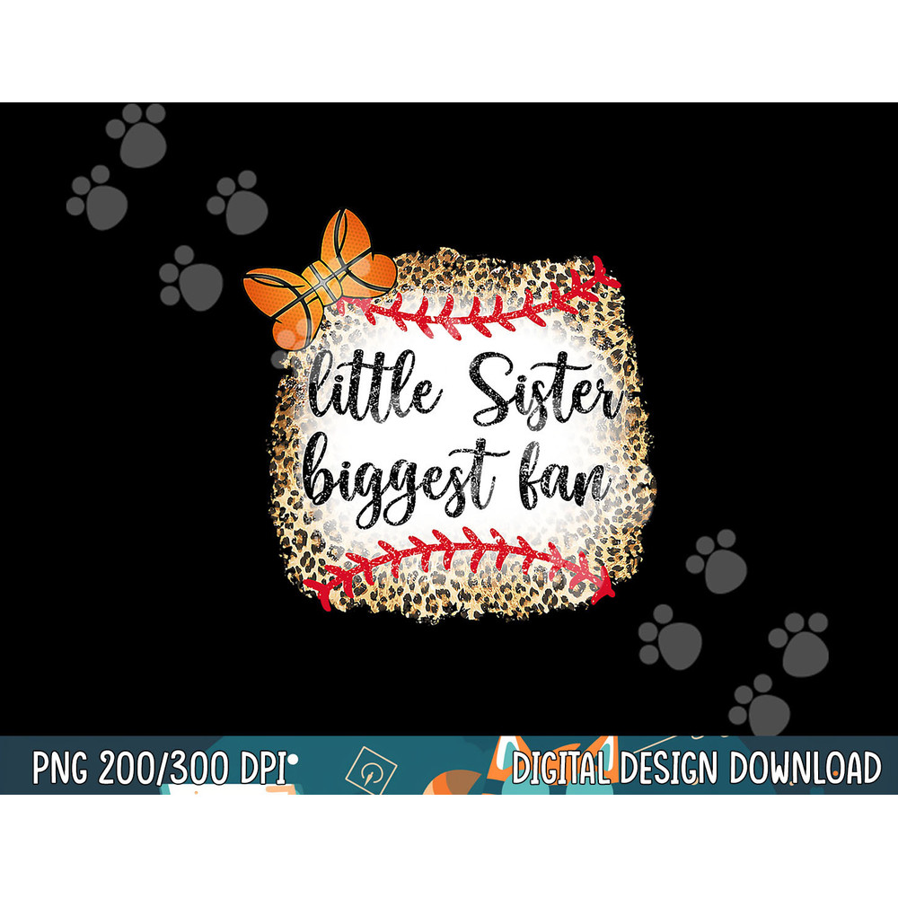 Leopard Basketball Little Sister Biggest Fan Game Day T-Shirt copy.jpg