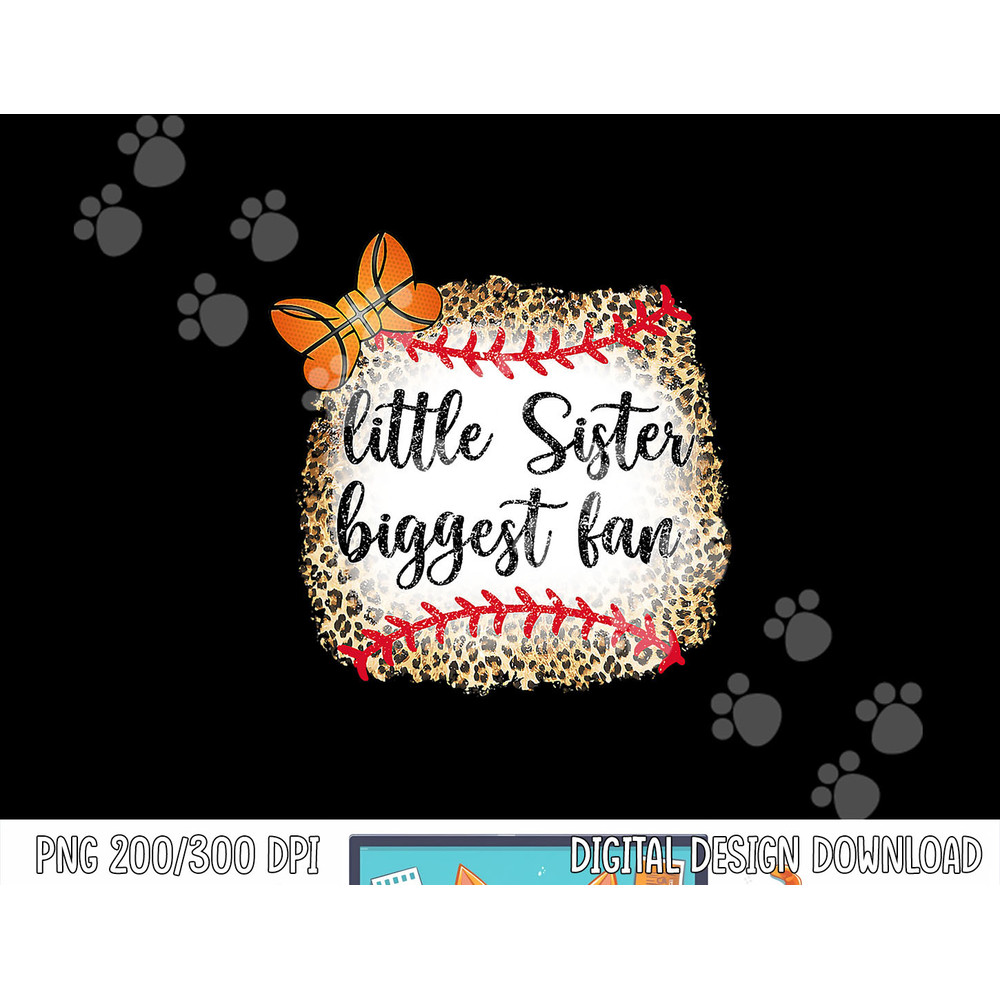 Leopard Basketball Little Sister Biggest Fan Game Day T-Shirt copy.jpg