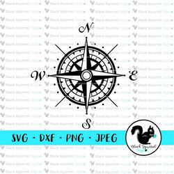 compass rose, wanderlust, travel, adventure, nautical, ocean life, map, yacht decor svg, clipart, cut file, digital down
