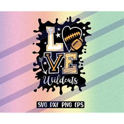 love wildcats football instant download cricut cutfile png svg dxf eps vector file logo