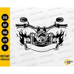 motorcycle flaming handle bars svg | handlebars chopper bike motor motorbike rider riding | cut files clip art vector di