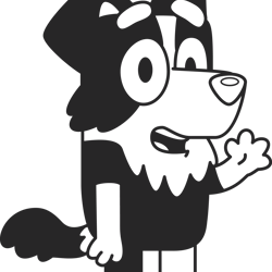 mackenzie outline svg, bluey svg, cartoon svg, dog clipart, bluey heeler svg, instant download