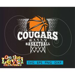 cougars basketball cutfile download svg dxf png eps school spirit logo