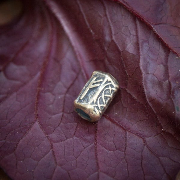 set of rune beads in brass. Scandinavian runes futhark. DIY - Inspire ...