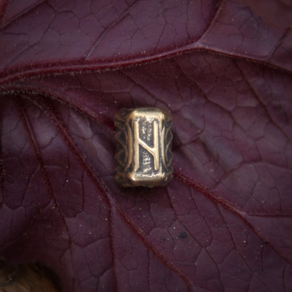set of rune beads in brass. Scandinavian runes futhark. DIY - Inspire ...