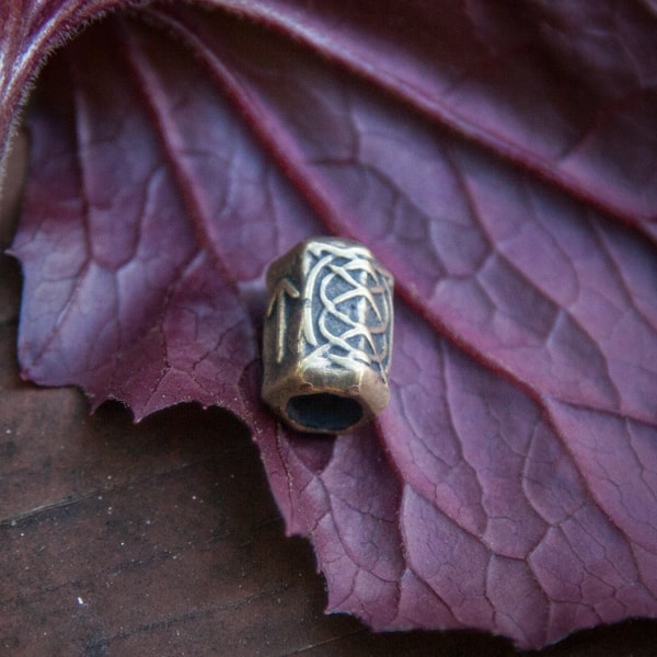 set of rune beads in brass. Scandinavian runes futhark. DIY - Inspire ...