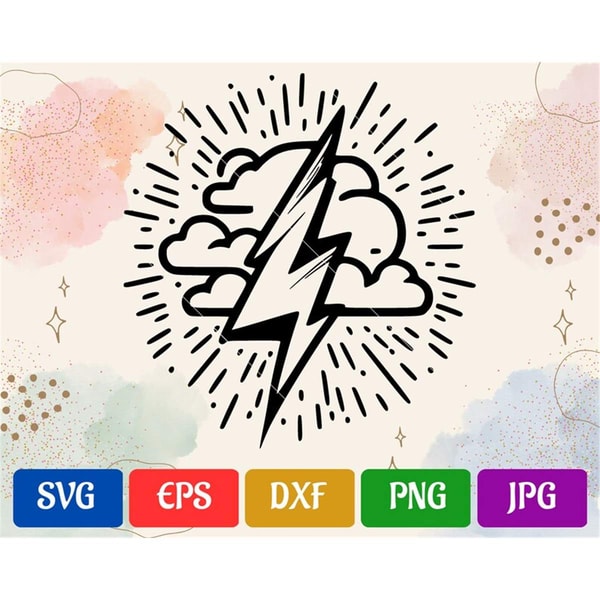 Lightning SVG | Black and White Vector Cut file for Cricut | - Inspire ...