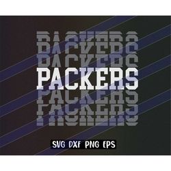 packers stacked svg dxf png eps cricut cutfile school cheer team spirit
