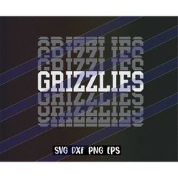 grizzlies stacked svg dxf png eps cricut cutfile school cheer team spirit