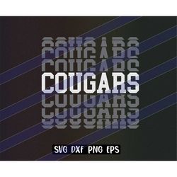 cougars stacked svg dxf png eps cricut cutfile school cheer team spirit