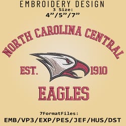 north carolina central eagles embroidery design, ncaa logo embroidery files, ncaa eagles, machine embroidery pattern