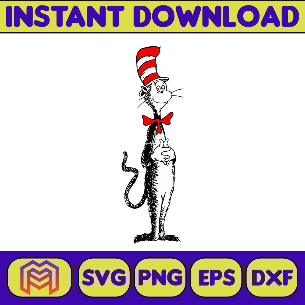 Dr.Suess Svg, Dxf, Png, Dr.Suess book Png, Dr. Suess Png, Sublimation, Cat in the Hat cricut, Instant Download (126).jpg