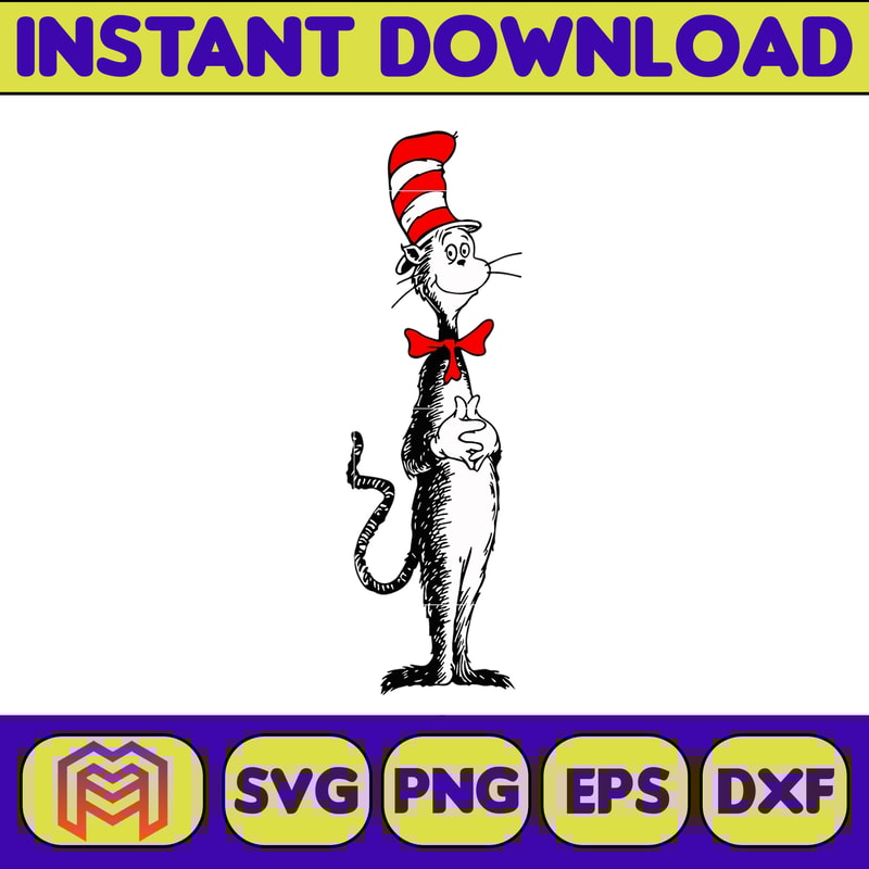 Dr.Suess Svg, Dxf, Png, Dr.Suess book Png, Dr. Suess Png, Sublimation, Cat in the Hat cricut, Instant Download (126).jpg