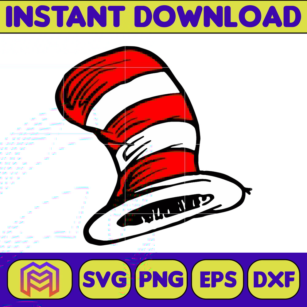 Dr.Suess Svg, Dxf, Png, Dr.Suess book Png, Dr. Suess Png, Sublimation, Cat in the Hat cricut, Instant Download (130).jpg