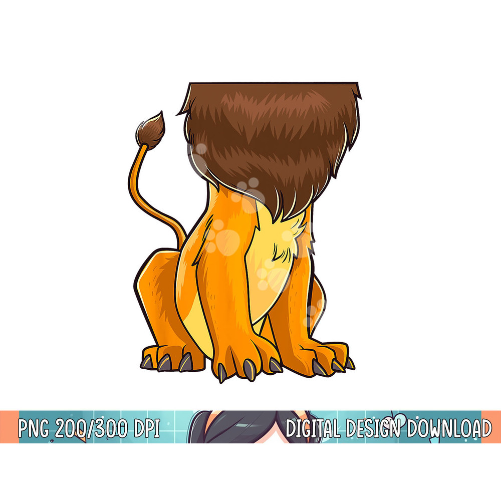 Lion Body Costume Mane Cute Headless Funny Lions Halloween png, sublimation.jpg