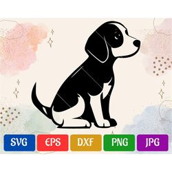 Dog | svg - eps - dxf - png - jpg | Silhouette Cameo | Cricut Explore | Black and White Vector Cut file for Cricut