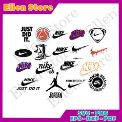 nike logo bundle svg, brand svg, nike swoosh svg, michael jordan svg, just do it svg, nike golf svg, nike logo svg, famo