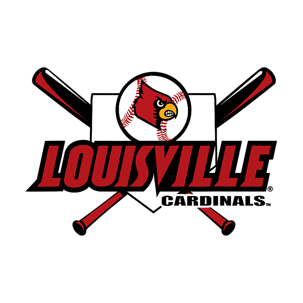 Louisville Cardinals Baseball Bats White Officially Licensed png, sublimation.png