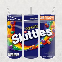 skittles darkside tumbler png, sublimation tumbler png, skittles tumbler wrap, 20oz skinny tumbler png digital download