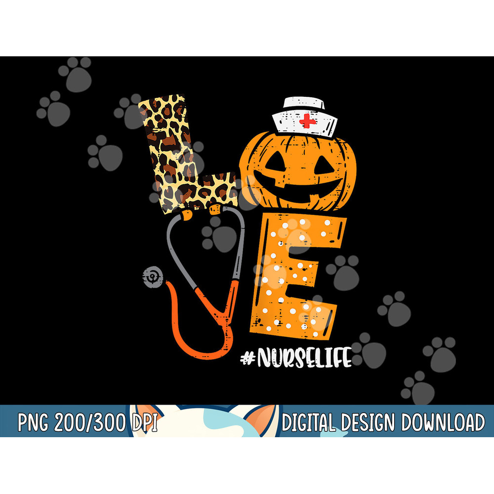 Love Nurse Pumpkin Leopard Fall Halloween Thanksgiving Women  png, sublimation copy.jpg