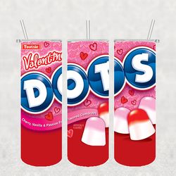valentines dots tumbler png, sublimation tumbler png, tumbler wrap, 20oz skinny tumbler png digital download