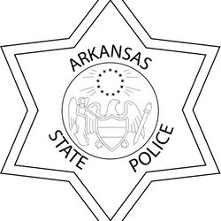 arkansas sate police badge vector file black white vector outline or line art file