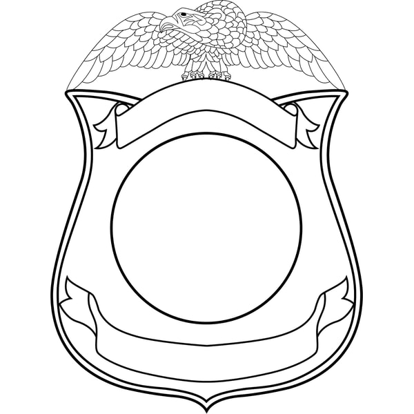 Blank Police Badge Template Police Badge SVG, Eps, DXF, Jpg, Png,