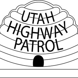 USA UTAH Highway patrol vector file Black white vector outline or line art file