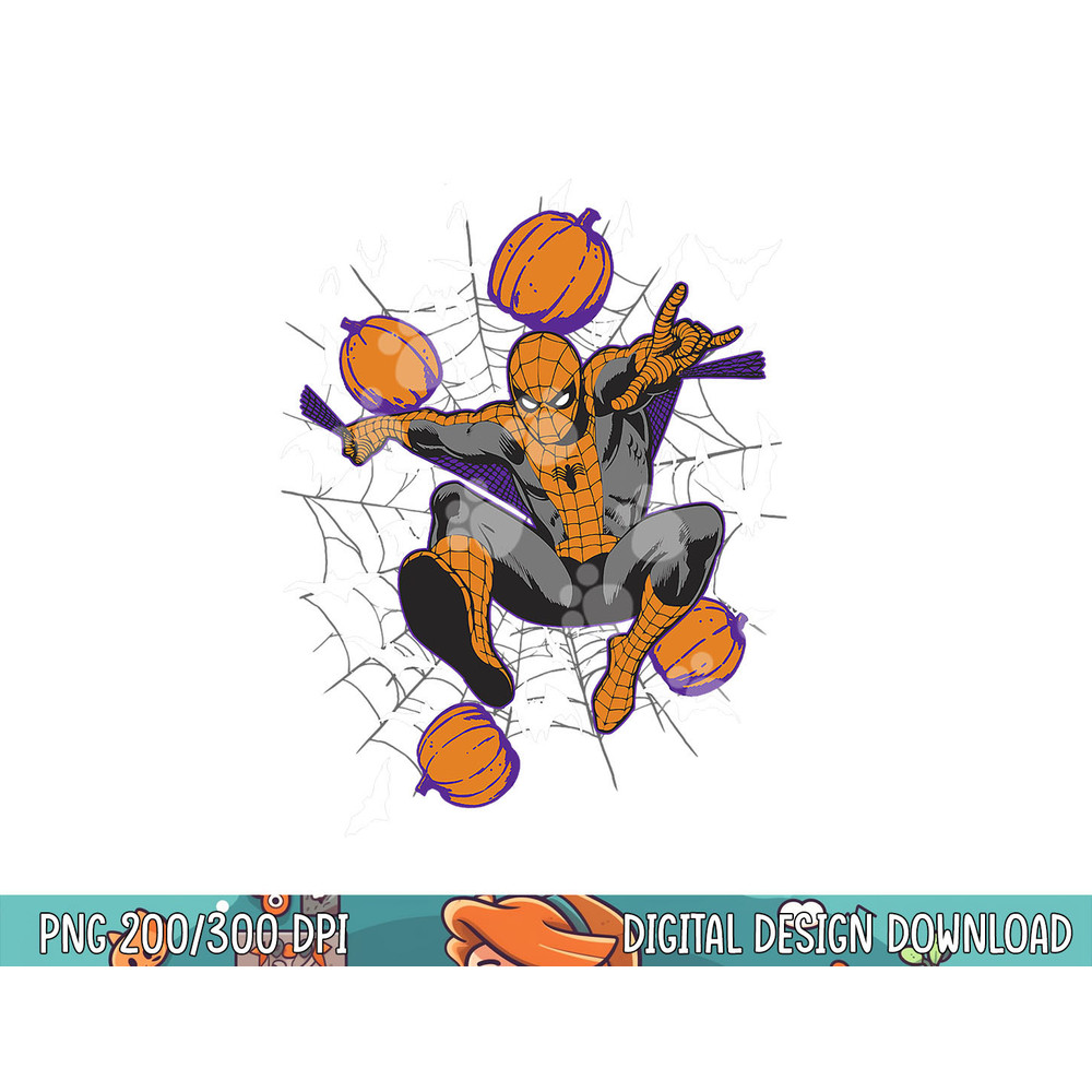 Marvel Spider-Man Web & Pumpkins Halloween png, sublimation copy.jpg
