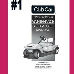 1998 1999 Golf Cart Technical Workshop Repair and Service Parts List Manual Fits Club Car Set