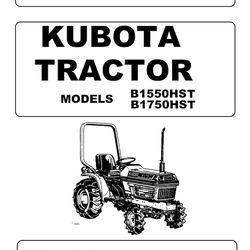1550 1750 B1550HST B1750HST Tractor Operator Maintenance Manual Kubota