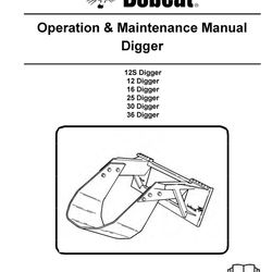12S, 12, 16,25,30 & 36 Digger Operator Maintenance Manual - Dealer Copy