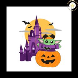 baby yoda pumpkin halloween svg happy halloween vector svg, halloween baby yoda gift for halloween day svg, silhouette s