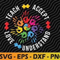 in april we wear puzzle autism for awareness svg, eps, png, dxf, digital download