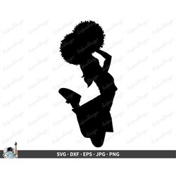 cheerleader cheer jumping svg clip art cut file silhouette dxf eps png jpg instant digital download