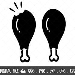 turkey leg svg, thanksgiving svg, turkey svg, turkey silhouette svg, chicken drumstick svg, chicken leg svg, cutting fil