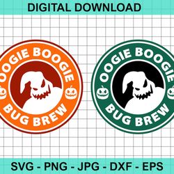 oogie boogie starbuck coffee logo svg, oogie boogie bug brew svg, nightmare before christmas svg for cricut-cut files fo