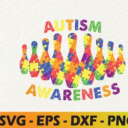 bowling autism awareness autism awareness month svg, eps, png, dxf, digital download
