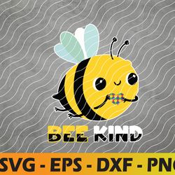 bee kind autism awareness autistic puzzle health support svg, eps, png, dxf, digital download