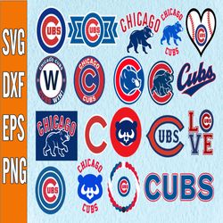bundle 19 files chicago cubs baseball team svg, chicago cubs svg, mlb team  svg, mlb svg, png, dxf, eps, jpg, instant do