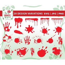 blood svg, blood craft svg bundle, blood dripping borders, bundle svg, bloody handprints, blood bundle svg, blood drips,