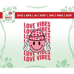 love vibes png, smiley face png, retro valentine png, valentine's day png, valentines png shirt, sublimation designs, cr