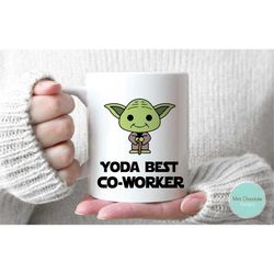 yoda best co-worker - gift for co-worker, funny yoda mug, custom name yoda mug, best co-worker mug, valentine's day gift