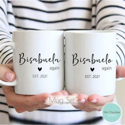 bisabuela, bisabuelo otra vez mug set - pregnancy announcement, new bisabuela gift, new bisabuelo gift, great grandma gi