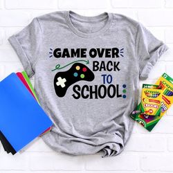 game over back to school shirt, back to school shirt, first day of school outfit, kids back to school shirt  a26