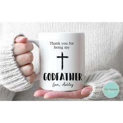thank you for being my godfather - custom gift for godfather, thank you godfather, godparents gift, godfather mug, custo