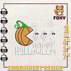 scary pumpkin embroidery design, happy halloween embroidery machine file, pumpkin halloween embroidery file, instant dow