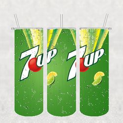 7up lemon tumbler png, sublimation tumbler png, 7up lemon tumbler wrap, 20oz skinny tumbler png digital download