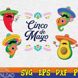 Cinco de Mayo Svg, Fiesta Clipart Sombrero Svg, Mexican Svg, Mexican Clipart, Cinco de Mayo Png,svg, png eps, dxf