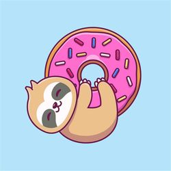 sloth svg dunkin donuts sloth moth sloth gift donut wall ornament sloth clipart sloth cut file cut file for cricut comme